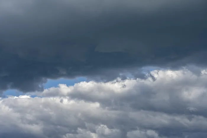 Gerahmter Druck : Wolkenbildung (Cumulus), niedrige Wolken, Baden-Württemberg, Deutschland