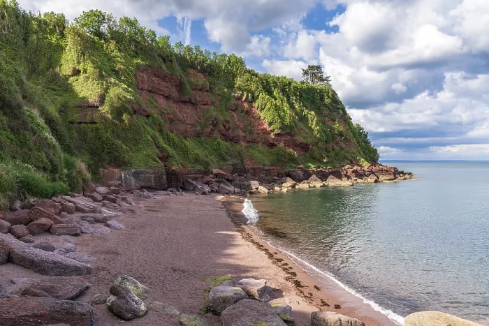 Gerahmter Druck : Wolken über der Strand in Maidencombe. Gerahmter Druck : Wolken über der Strand in Maidencombe.
