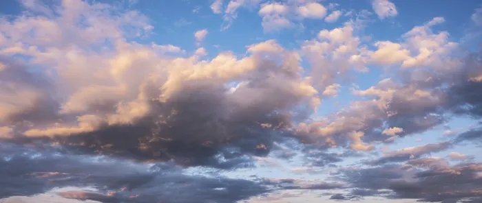 Gerahmter Druck : Abendliche Wolkenlandschaft, Panorama