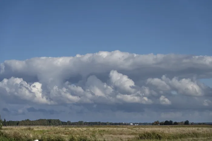 Gerahmter Druck : Wolken über der Lagunenlandschaft. Gerahmter Druck : Wolken über der Lagunenlandschaft.