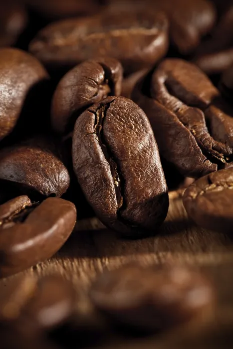Gerahmter Druck : Kaffeebohnen-Makro