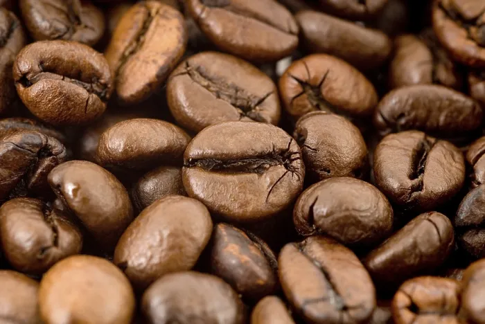 Gerahmter Druck : Kaffeebohnen, Makroaufnahme Gerahmter Druck : Kaffeebohnen, Makroaufnahme