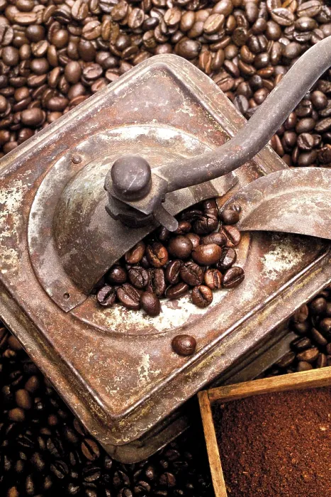 Gerahmter Druck : Kaffeebohnenmühle