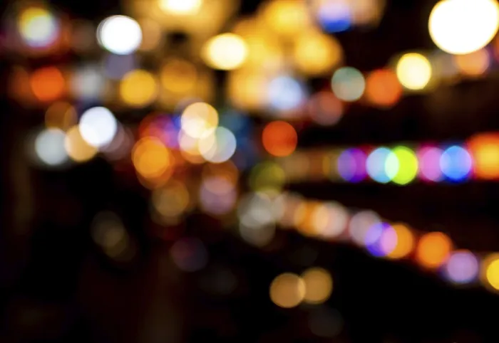 Gerahmter Druck : Farbige Lichtpunkte in Spanien