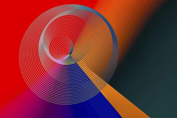 Gerahmter Druck : Farbige Spiral-Linien-Hintergrundmuster.