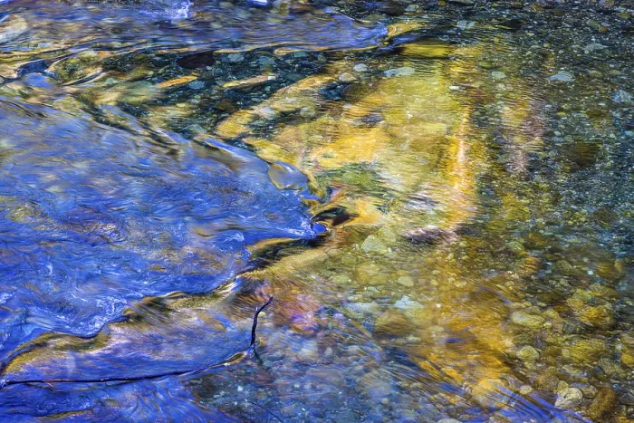 Gerahmter Druck : Farbige Reflexionen im Fluss Passer. Gerahmter Druck : Farbige Reflexionen im Fluss Passer.