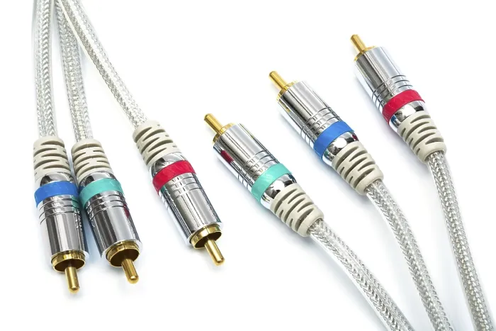 Gerahmter Druck : Komponenten-Video-Kabel mit Goldüberzug. Gerahmter Druck : Komponenten-Video-Kabel mit Goldüberzug.