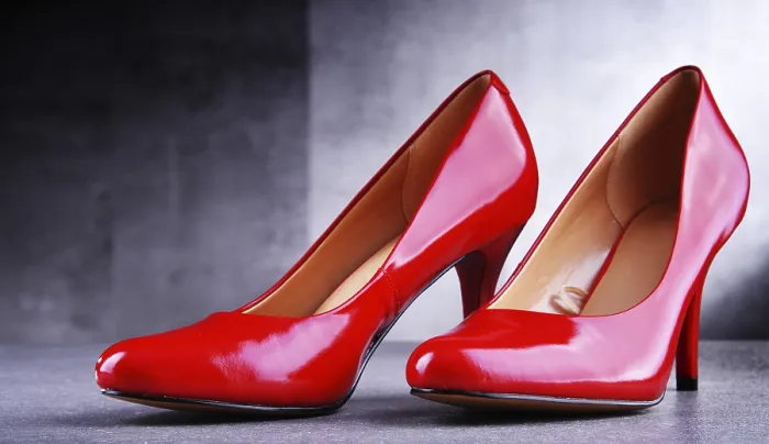 Gerahmter Druck : Komposition mit einem Paar roten High-Heel-Schuhen. Gerahmter Druck : Komposition mit einem Paar roten High-Heel-Schuhen.