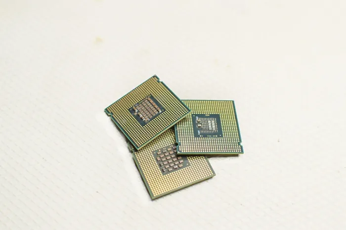 Gerahmter Druck : Computer-Mikroprozessoren, drei Computer-Prozessoren. Gerahmter Druck : Computer-Mikroprozessoren, drei Computer-Prozessoren.