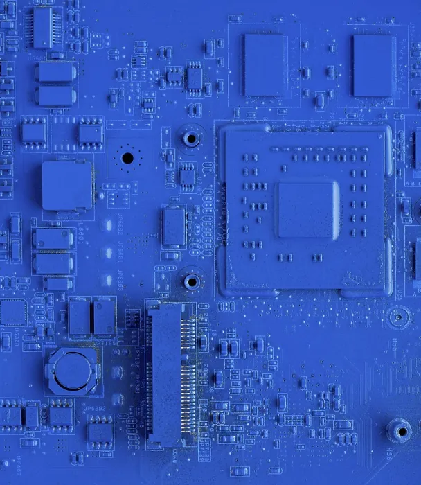 Gerahmter Druck : Computer-Motherboard. Klassischer blauer Hintergrund mit PC-Hintergrund. Gerahmter Druck : Computer-Motherboard. Klassischer blauer Hintergrund mit PC-Hintergrund.