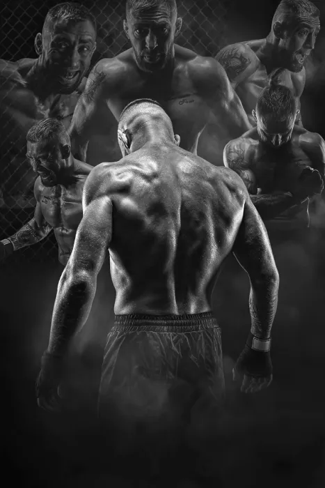 Gerahmter Druck : Konzeptionelle Werbeplakat für MMA. Gerahmter Druck : Konzeptionelle Werbeplakat für MMA.