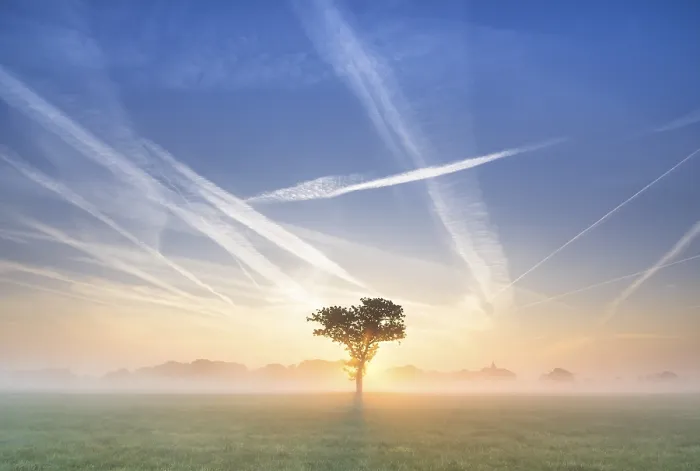 Gerahmter Druck : Kondensspuren im Himmel. Gerahmter Druck : Kondensspuren im Himmel.