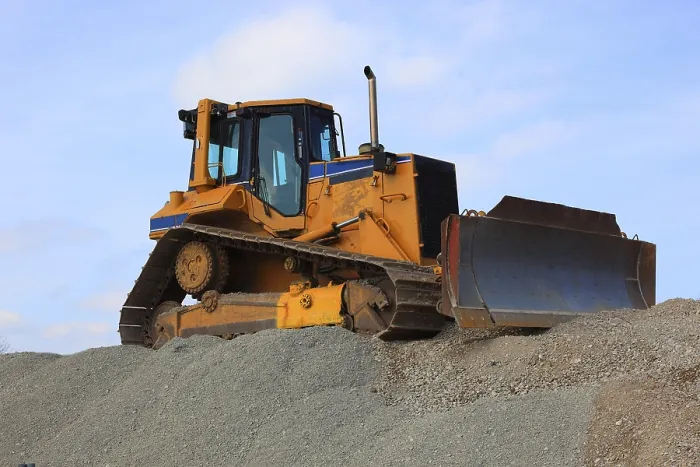 Gerahmter Druck : Baumaschine, Bulldozer. Gerahmter Druck : Baumaschine, Bulldozer.