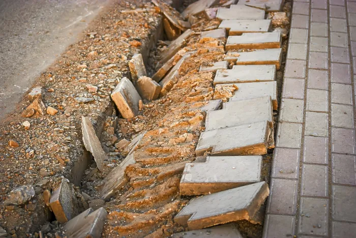 Gerahmter Druck : Bauwurf von Sand. Gerahmter Druck : Bauwurf von Sand.