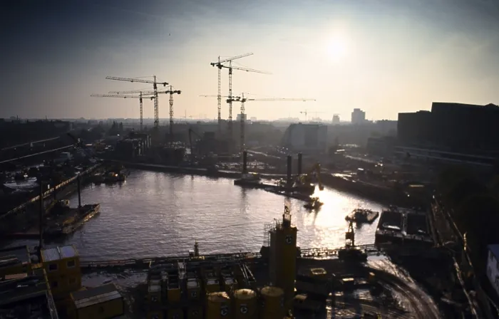 Gerahmter Druck : Blick auf das Bauprojekt Potsdamer Platz Gerahmter Druck : Blick auf das Bauprojekt Potsdamer Platz