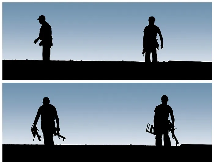 Gerahmter Druck : Bauarbeiter arbeiten auf Baustelle. Gerahmter Druck : Bauarbeiter arbeiten auf Baustelle.