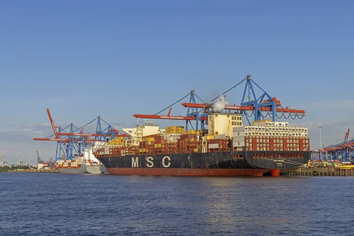 Gerahmter Druck : Container-Schiffe, Burchardkai-Container-Terminal Gerahmter Druck : Container-Schiffe, Burchardkai-Container-Terminal