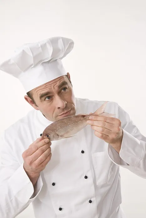 Gerahmter Druck : Kochen riecht Fisch. Gerahmter Druck : Kochen riecht Fisch.