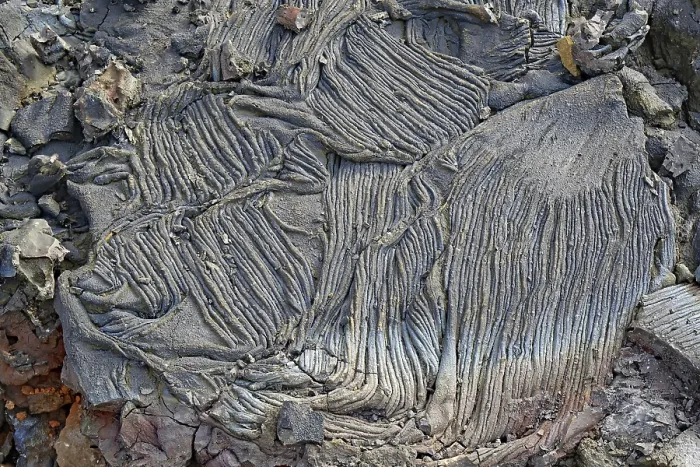 Gerahmter Druck : Gekühlte Lava, Muster und Linien. Gerahmter Druck : Gekühlte Lava, Muster und Linien.