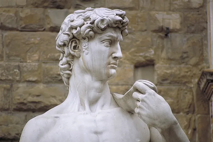 Gerahmter Druck : Kopie der David-Skulptur, Detail. Gerahmter Druck : Kopie der David-Skulptur, Detail.