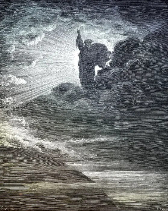 Gerahmter Druck : Die Schöpfung des Lichts im Alten Testament Gerahmter Druck : Die Schöpfung des Lichts im Alten Testament