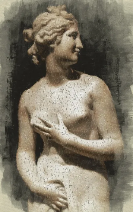 Gerahmter Druck : Kreative Illustration der Venusstatue. Gerahmter Druck : Kreative Illustration der Venusstatue.