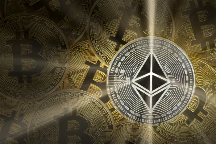 Gerahmter Druck : Kryptowährung, digitale Währung.