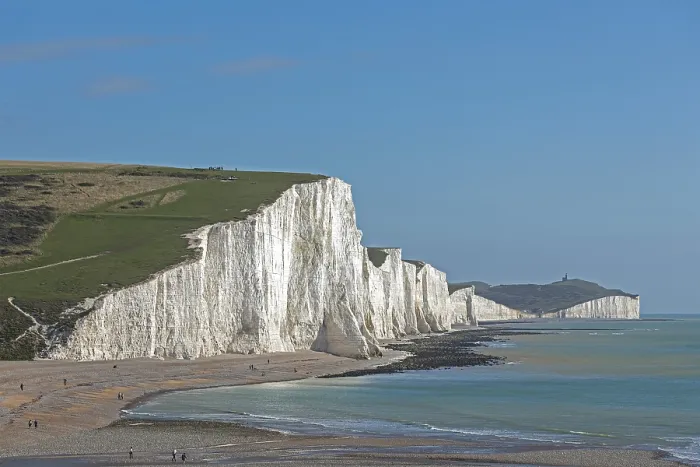 Gerahmter Druck : Cuckmere Haven, Die sieben Schwestern Kalkklippen. Gerahmter Druck : Cuckmere Haven, Die sieben Schwestern Kalkklippen.