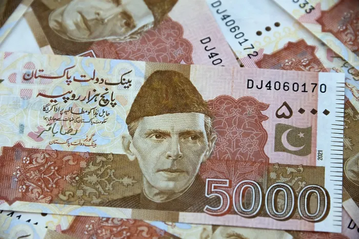 Gerahmter Druck : Währungscheine in pakistanischen Rupien. Gerahmter Druck : Währungscheine in pakistanischen Rupien.