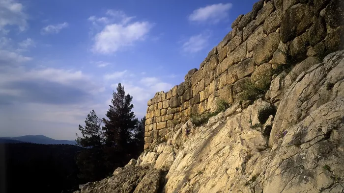 Gerahmter Druck : Cyklopische Mauer der Akropolis
