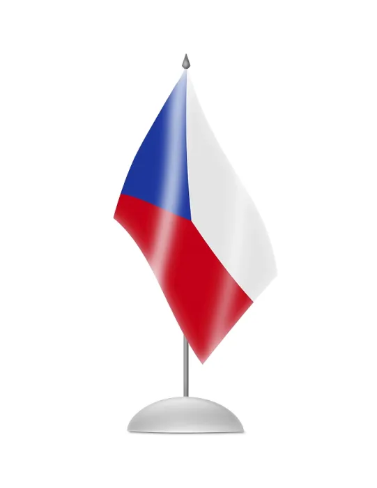 Gerahmter Druck : Die tschechische Flagge. Tischflagge. Isoliert auf weiß. Gerahmter Druck : Die tschechische Flagge. Tischflagge. Isoliert auf weiß.