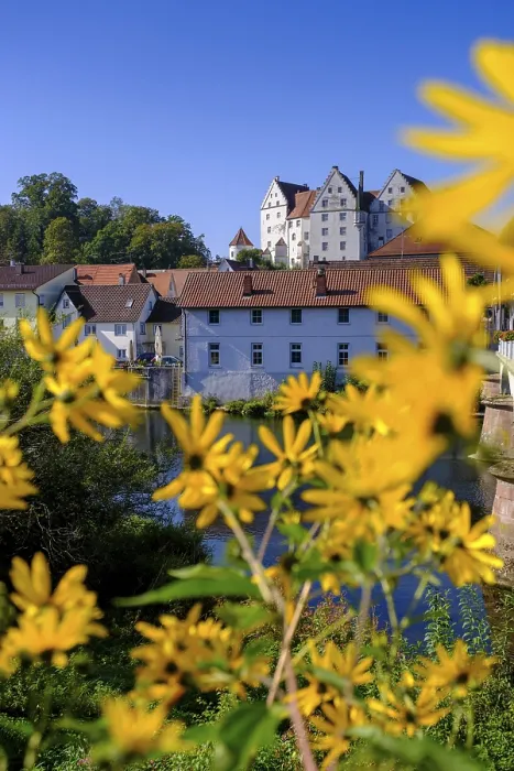 Gerahmter Druck : Donau mit Schloss Scheer, Scheer Gerahmter Druck : Donau mit Schloss Scheer, Scheer