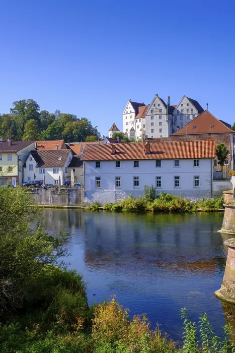 Gerahmter Druck : Donau mit Schloss Scheer, Scheer Gerahmter Druck : Donau mit Schloss Scheer, Scheer