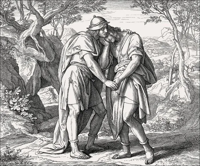 Gerahmter Druck : David und Jonas im Alten Testament Gerahmter Druck : David und Jonas im Alten Testament