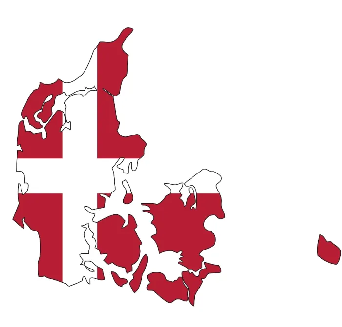 Gerahmter Druck : Dänemark, Flagge, Kontur Gerahmter Druck : Dänemark, Flagge, Kontur