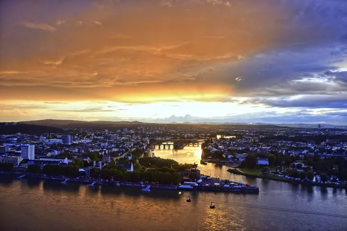 Gerahmter Druck : Deutsches Eck in Koblenz Gerahmter Druck : Deutsches Eck in Koblenz
