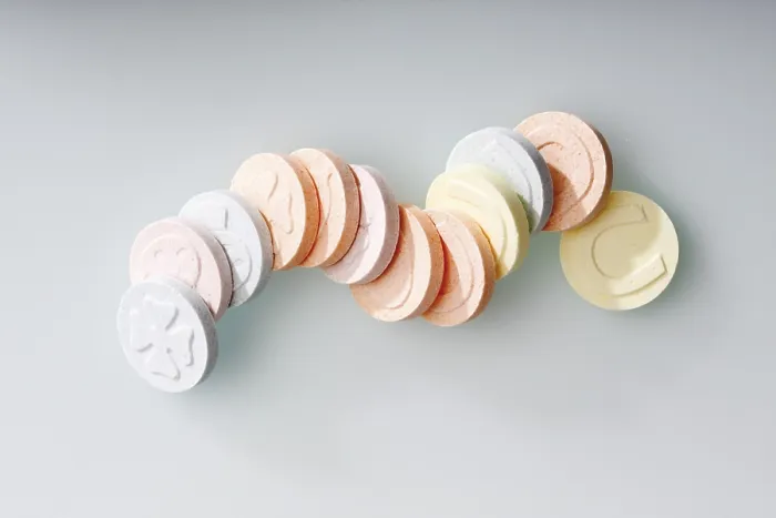 Gerahmter Druck : Dextrose-Tabletten Gerahmter Druck : Dextrose-Tabletten