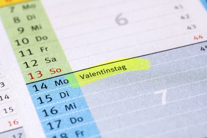 Gerahmter Druck : Tagebuch, Valentinstag, Deutschland Tagebuch