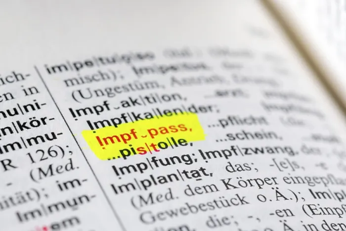 Gerahmter Druck : Wörterbuch-Eintrag, Impfzertifikat Gerahmter Druck : Wörterbuch-Eintrag, Impfzertifikat