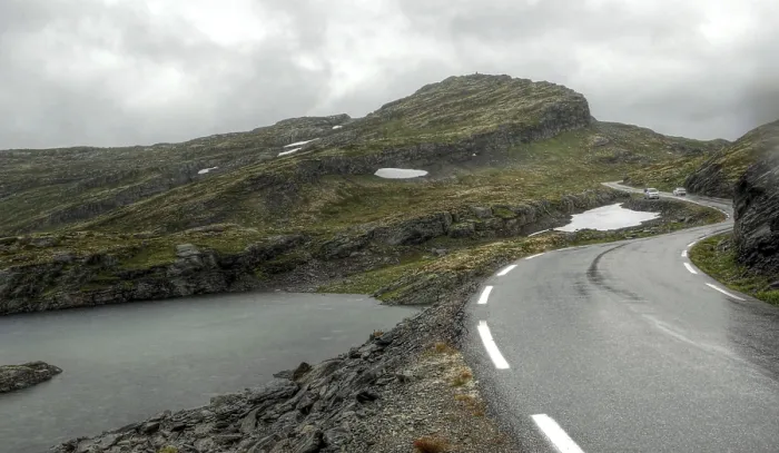 Gerahmter Druck : Verschiedene Farben eines norwegischen Landschafts.