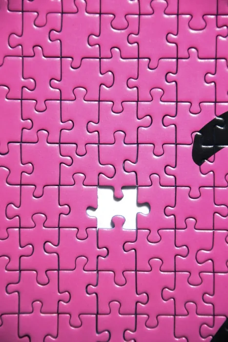 Gerahmter Druck : Verschiedene Puzzlestücke. Gerahmter Druck : Verschiedene Puzzlestücke.