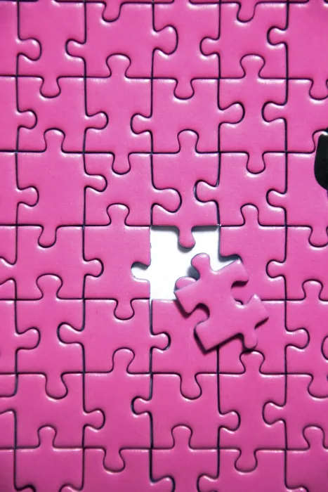 Gerahmter Druck : Verschiedene Puzzlestücke. Gerahmter Druck : Verschiedene Puzzlestücke.