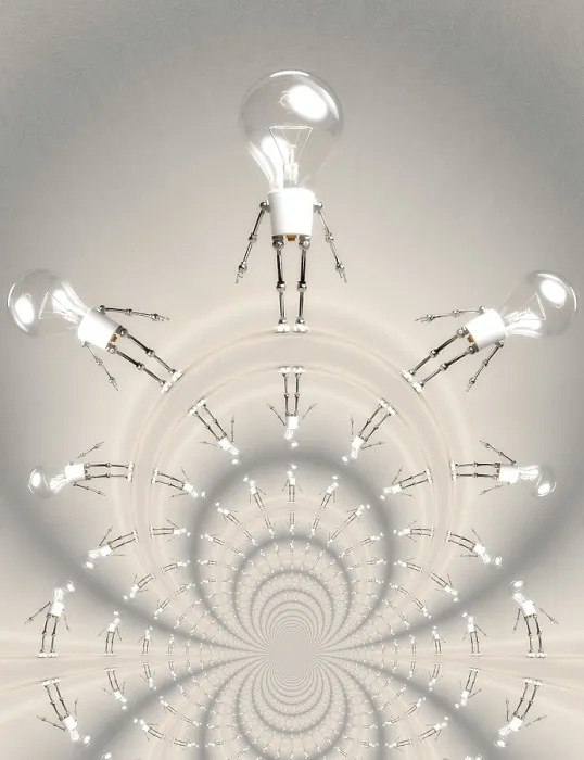 Gerahmter Druck : Digitale 3D-Illustration eines Lichtbügelmannes. Gerahmter Druck : Digitale 3D-Illustration eines Lichtbügelmannes.