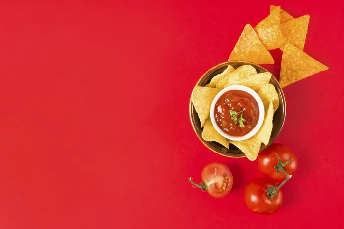 Gerahmter Druck : Nachoschalen untertauchen.