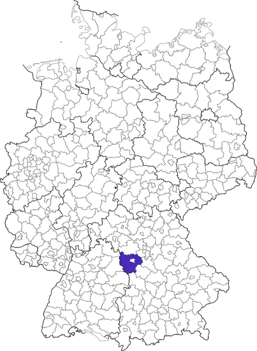 Gerahmter Druck : Bezirk Ansbach in Bayern Gerahmter Druck : Bezirk Ansbach in Bayern