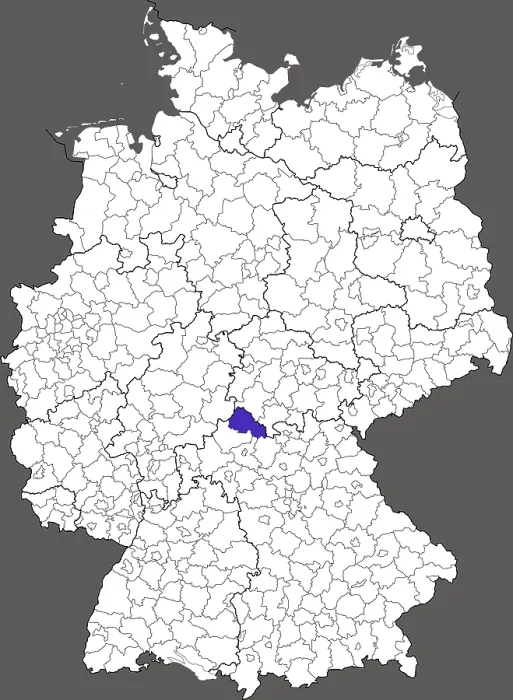 Gerahmter Druck : Bayerischer Landkreis Rhön-Grabfeld Gerahmter Druck : Bayerischer Landkreis Rhön-Grabfeld