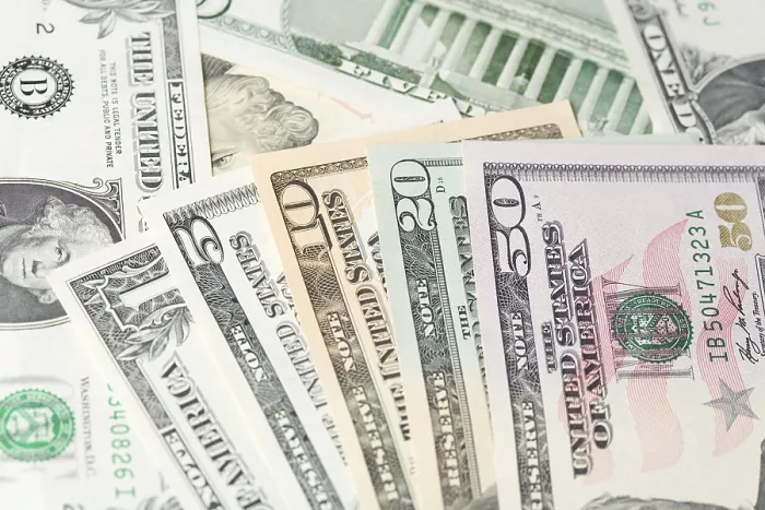 Gerahmter Druck : US-Dollar-Scheine Gerahmter Druck : US-Dollar-Scheine