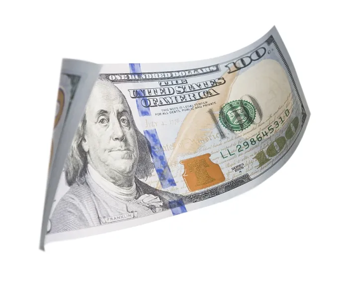 Gerahmter Druck : Ein hundert Dollar-Schein in der Luft schwebt. Gerahmter Druck : Ein hundert Dollar-Schein in der Luft schwebt.