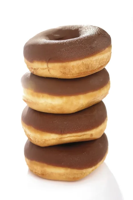 Gerahmter Druck : Donuts mit Milchschokoladenüberzug Gerahmter Druck : Donuts mit Milchschokoladenüberzug