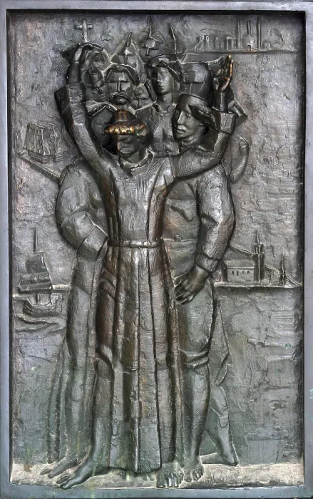 Gerahmter Druck : Ein Detail der Tür der Kathedrale von St. Gerahmter Druck : Ein Detail der Tür der Kathedrale von St.